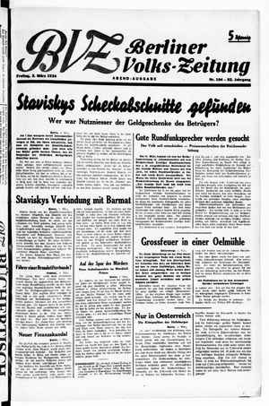 Berliner Volkszeitung vom 02.03.1934