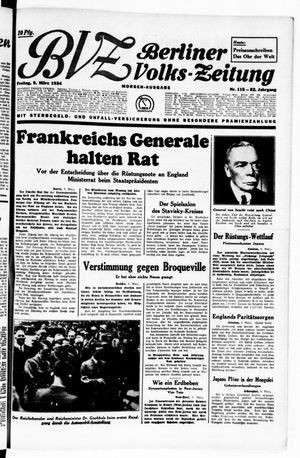 Berliner Volkszeitung vom 09.03.1934