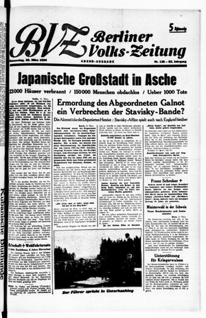 Berliner Volkszeitung vom 22.03.1934