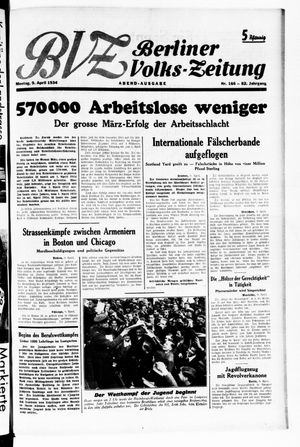 Berliner Volks-Zeitung vom 09.04.1934
