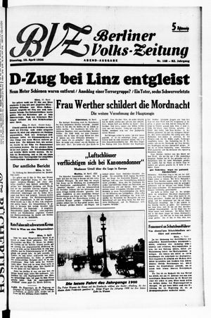 Berliner Volkszeitung vom 10.04.1934