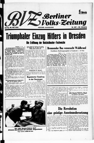 Berliner Volkszeitung vom 28.05.1934