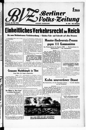 Berliner Volkszeitung vom 30.05.1934