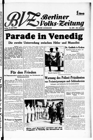 Berliner Volkszeitung vom 15.06.1934