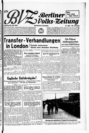 Berliner Volkszeitung vom 26.06.1934