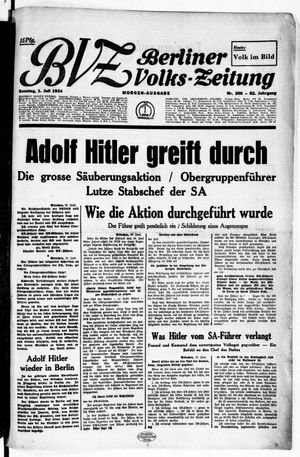 Berliner Volks-Zeitung vom 01.07.1934