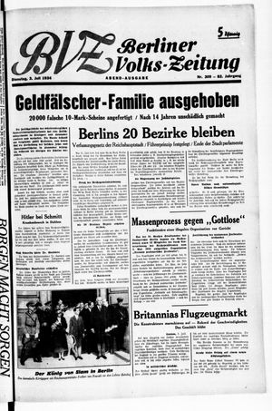 Berliner Volks-Zeitung vom 03.07.1934