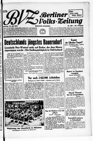 Berliner Volkszeitung vom 10.07.1934