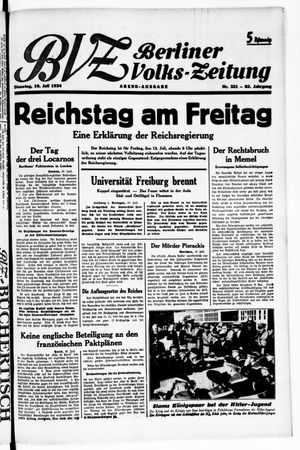 Berliner Volkszeitung vom 10.07.1934