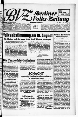 Berliner Volkszeitung vom 03.08.1934