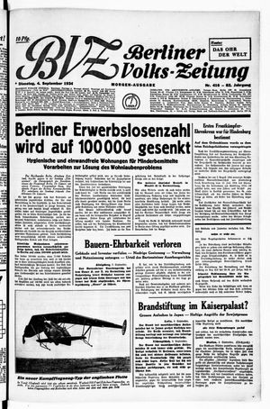 Berliner Volks-Zeitung vom 04.09.1934