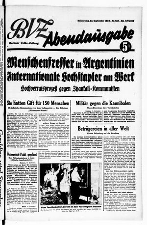 Berliner Volkszeitung vom 13.09.1934