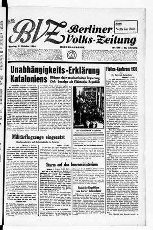 Berliner Volkszeitung vom 07.10.1934