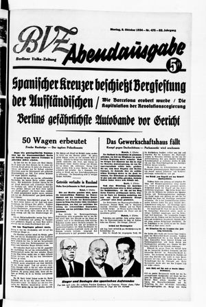 Berliner Volkszeitung vom 08.10.1934