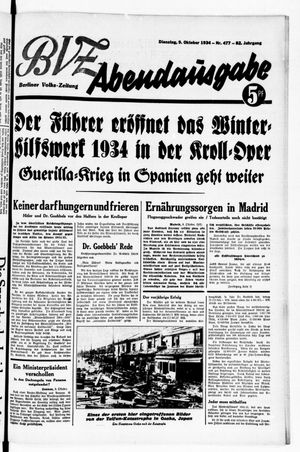 Berliner Volkszeitung vom 09.10.1934