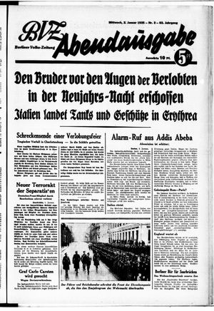 Berliner Volkszeitung vom 02.01.1935