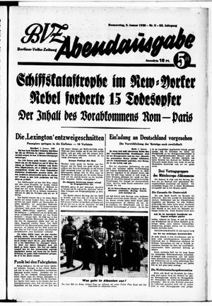Berliner Volks-Zeitung vom 03.01.1935