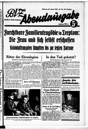 Berliner Volks-Zeitung vom 23.01.1935