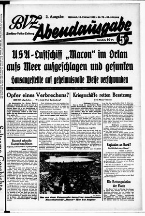 Berliner Volkszeitung vom 13.02.1935