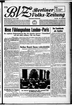 Berliner Volkszeitung vom 21.02.1935