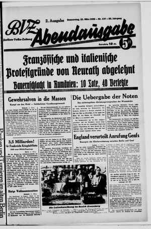 Berliner Volkszeitung vom 21.03.1935