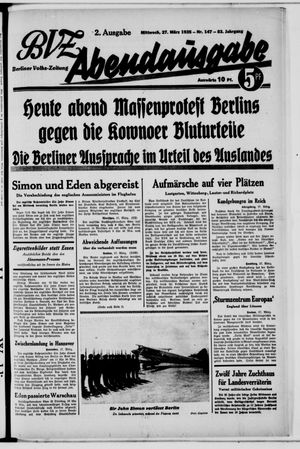 Berliner Volks-Zeitung vom 27.03.1935