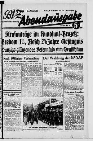 Berliner Volkszeitung vom 08.04.1935