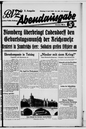 Berliner Volkszeitung vom 09.04.1935