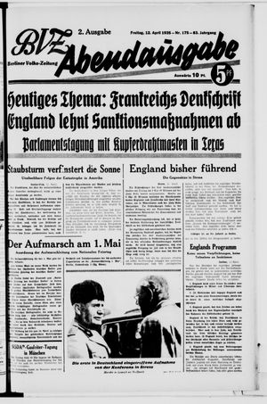 Berliner Volkszeitung vom 12.04.1935