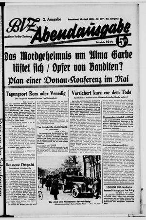 Berliner Volkszeitung vom 13.04.1935