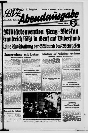 Berliner Volkszeitung vom 16.04.1935