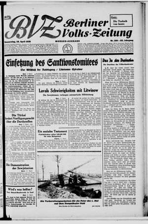 Berliner Volkszeitung vom 18.04.1935