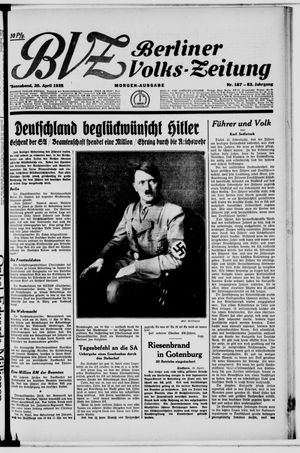Berliner Volkszeitung vom 20.04.1935