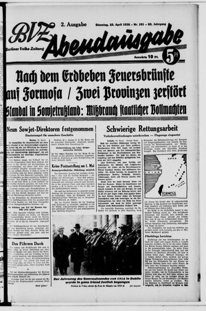 Berliner Volkszeitung vom 23.04.1935