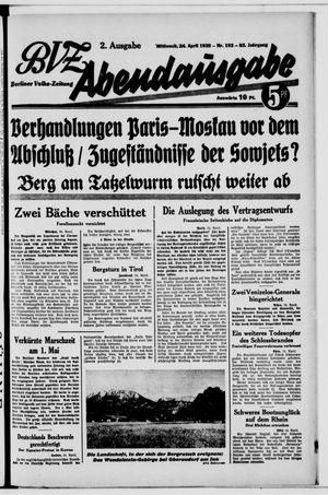 Berliner Volks-Zeitung vom 24.04.1935