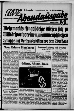 Berliner Volkszeitung on May 2, 1935
