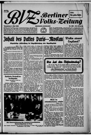 Berliner Volkszeitung vom 04.05.1935