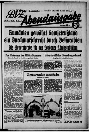 Berliner Volkszeitung vom 04.05.1935