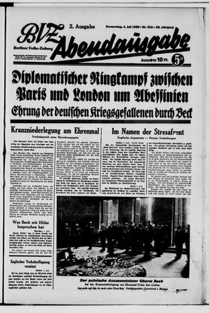 Berliner Volkszeitung vom 04.07.1935
