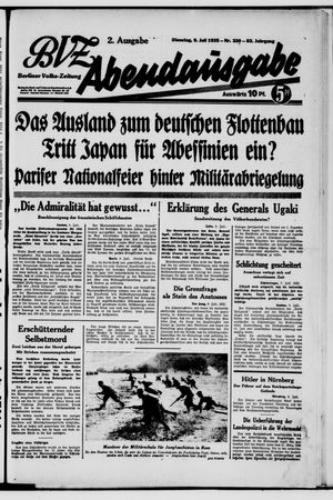 Berliner Volkszeitung vom 09.07.1935