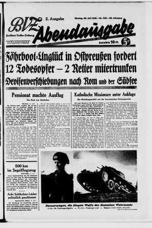 Berliner Volkszeitung on Jul 22, 1935