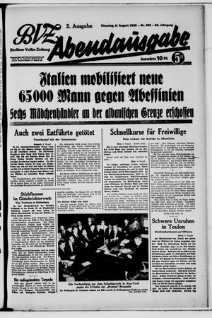 Berliner Volkszeitung vom 06.08.1935