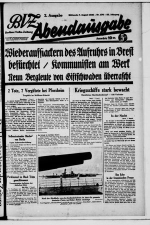 Berliner Volkszeitung vom 07.08.1935