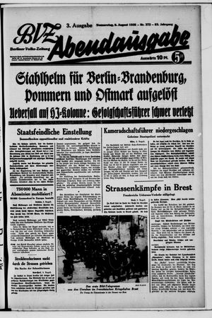 Berliner Volkszeitung vom 08.08.1935