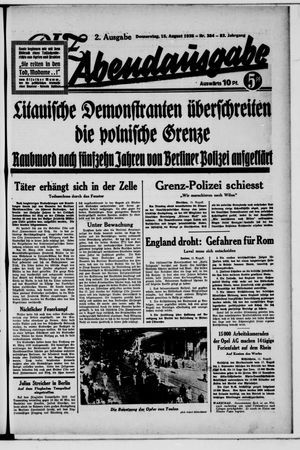 Berliner Volks-Zeitung vom 15.08.1935