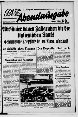 Berliner Volkszeitung vom 24.08.1935