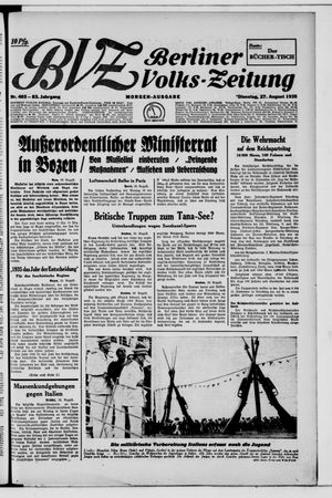Berliner Volkszeitung vom 27.08.1935