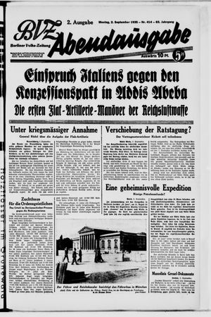 Berliner Volkszeitung vom 02.09.1935