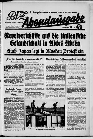 Berliner Volkszeitung vom 03.09.1935