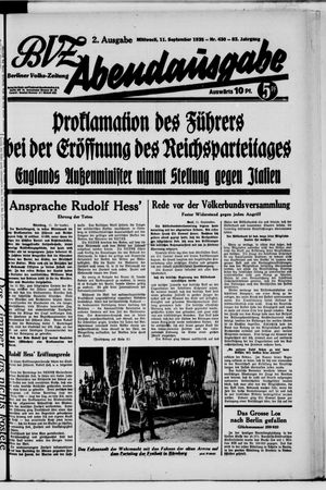 Berliner Volkszeitung vom 11.09.1935